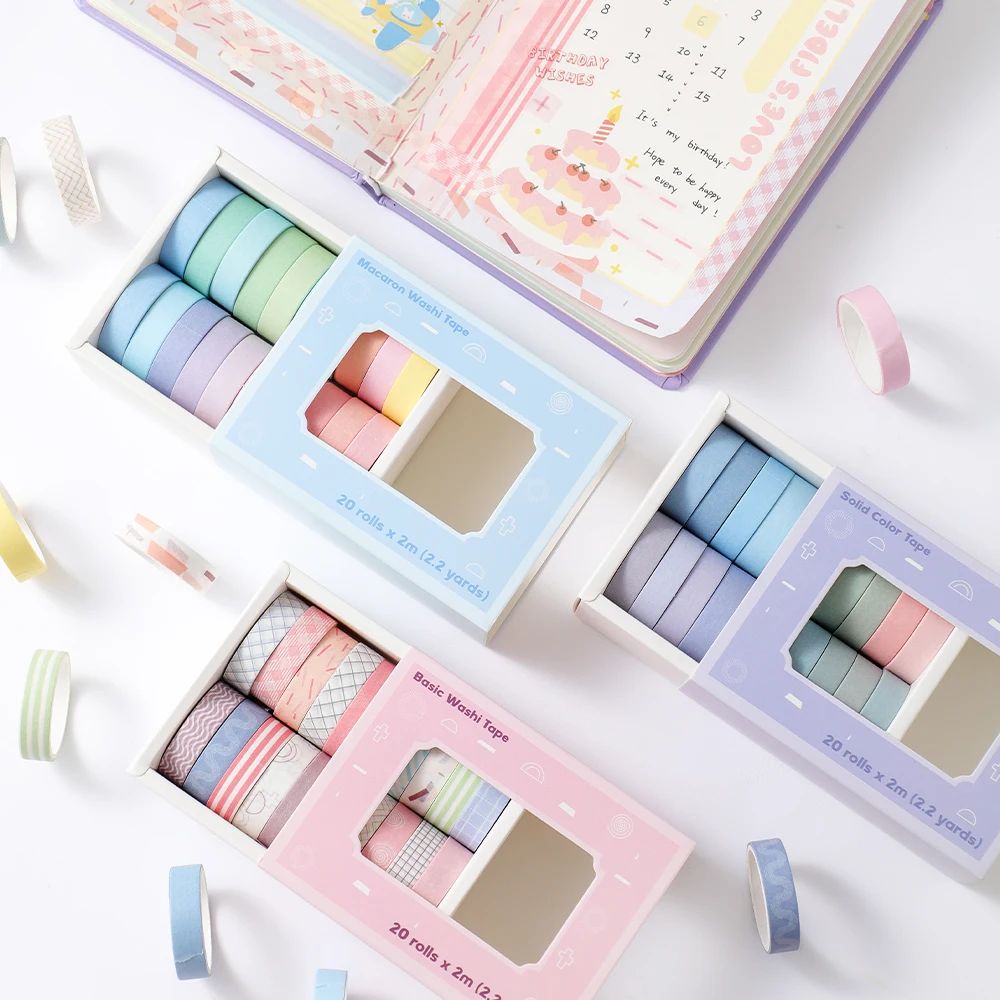 Masking Tape Thin - Set di 20 rotoli di nastri